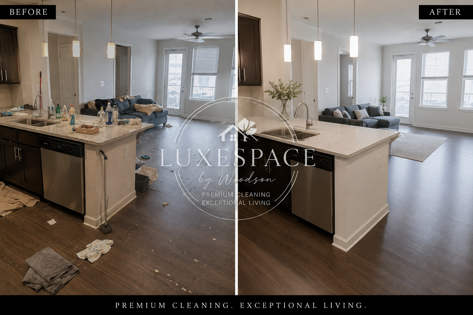 Before and after Townhome - Pflugerville, TX